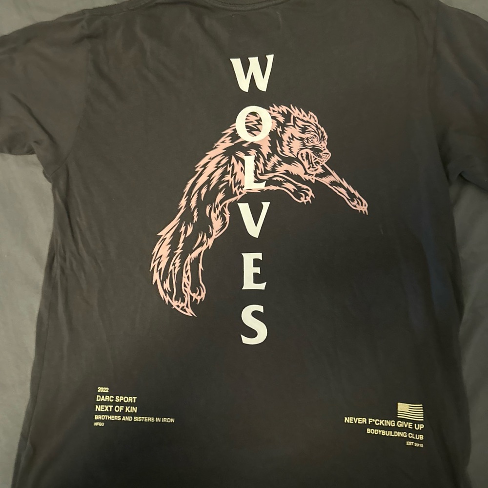 Darc Sport Black Short Sleeve Tee with Wolves Design